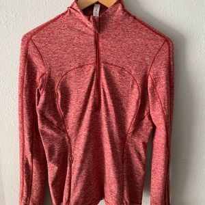 Lululemon Run Briskly 1/2 zip Pullover in Red